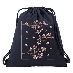 Aesthetic Japanese Style Cherry Blossom Tree Sakura Drawstring Bag