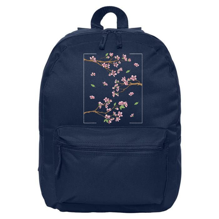 Aesthetic Japanese Style Cherry Blossom Tree Sakura 16 in Basic Backpack