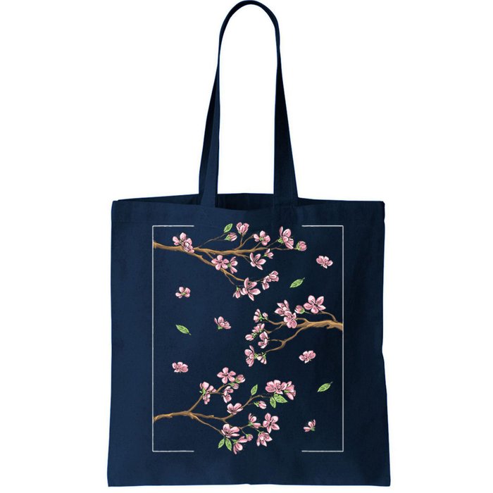 Aesthetic Japanese Style Cherry Blossom Tree Sakura Tote Bag