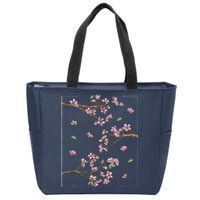 Aesthetic Japanese Style Cherry Blossom Tree Sakura Zip Tote Bag