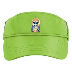 Alien Jesus Space Funny Adult Drive Performance Visor