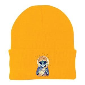 Alien Jesus Space Funny Knit Cap Winter Beanie