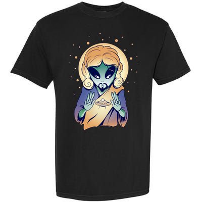 Alien Jesus Space Funny Garment-Dyed Heavyweight T-Shirt