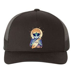 Alien Jesus Space Funny Yupoong Adult 5-Panel Trucker Hat