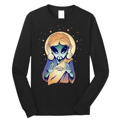 Alien Jesus Space Funny Long Sleeve Shirt