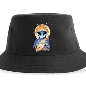 Alien Jesus Space Funny Sustainable Bucket Hat