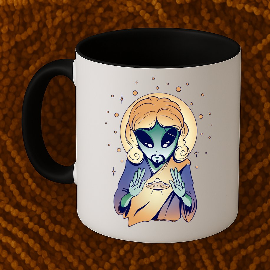 Alien Jesus Space Funny Mug