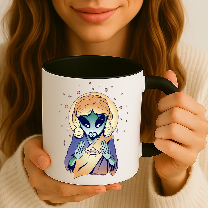 Alien Jesus Space Funny Mug