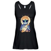 Alien Jesus Space Funny Ladies Essential Flowy Tank