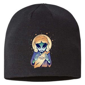 Alien Jesus Space Funny Sustainable Beanie