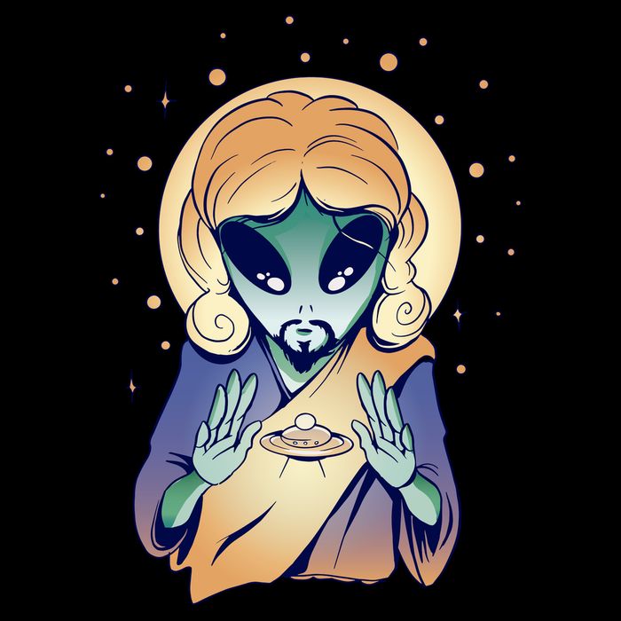 Alien Jesus Space Funny 16 in Basic Backpack
