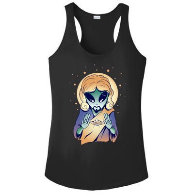 Alien Jesus Space Funny Ladies PosiCharge Competitor Racerback Tank