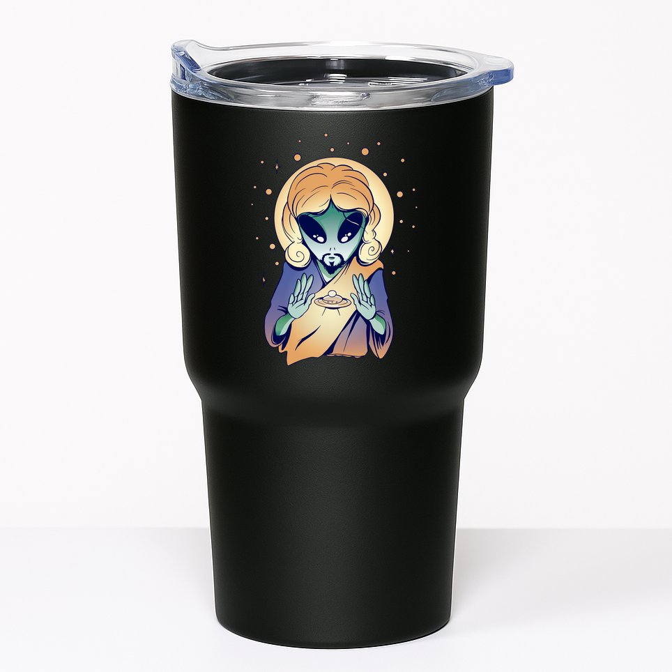 Alien Jesus Space Funny Tumbler