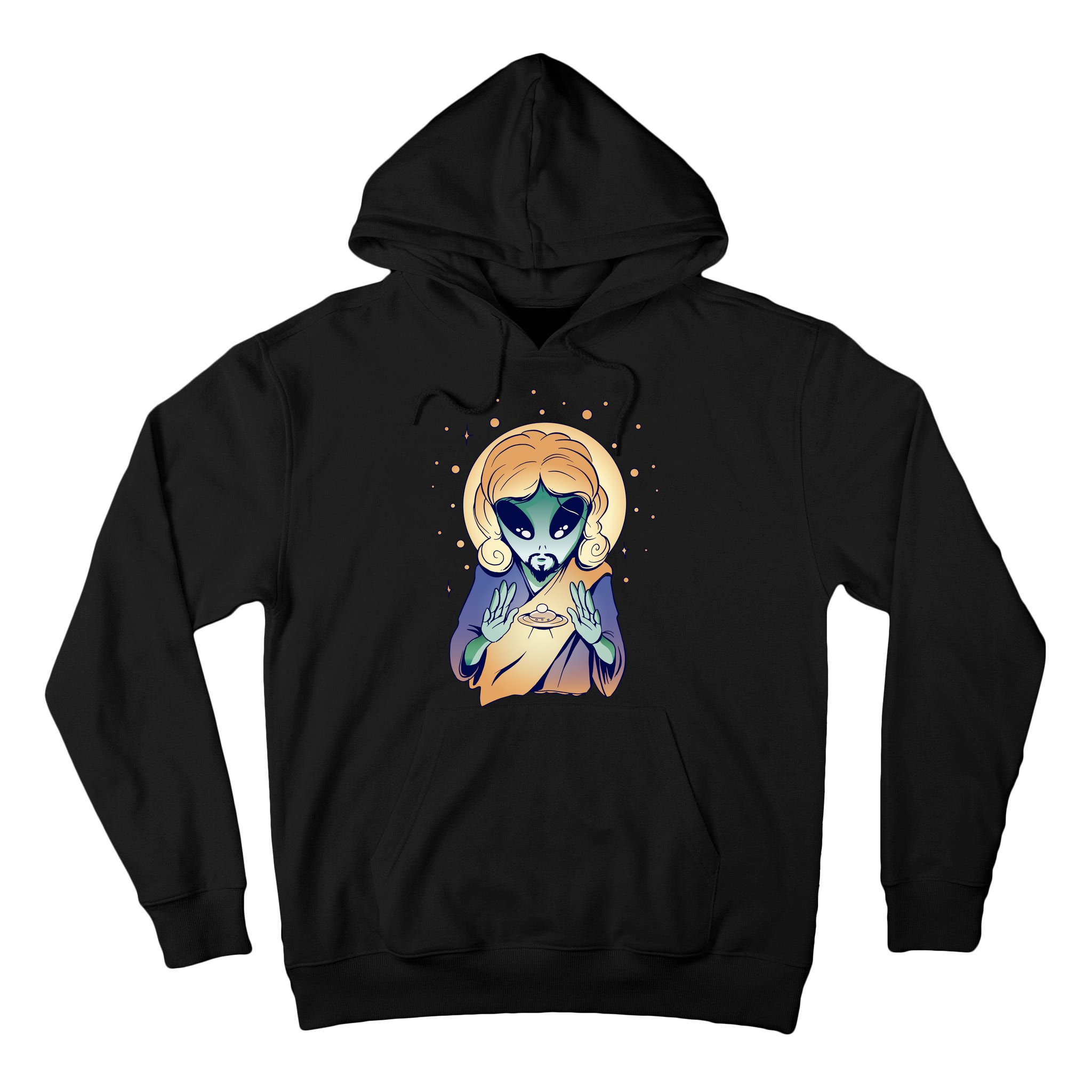 Alien Jesus Space Funny Tall Hoodie
