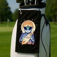 Alien Jesus Space Funny Golf Towel