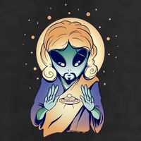 Alien Jesus Space Funny Golf Towel