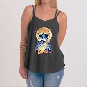 Alien Jesus Space Funny Women's Strappy Tank