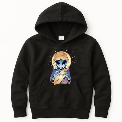Alien Jesus Space Funny Kids Hoodie