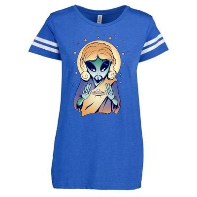 Alien Jesus Space Funny Enza Ladies Jersey Football T-Shirt