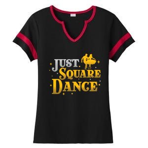 Awesome Just Square Dance For A Square Dancing Square Dancer Gift Ladies Halftime Notch Neck Tee