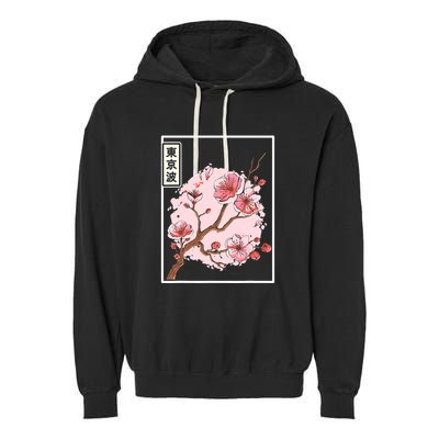 Aesthetic Japanese Style Cherry Blossom Tree Sakura Japan Garment-Dyed Fleece Hoodie