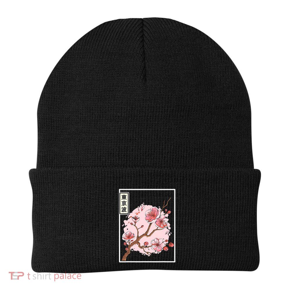 Aesthetic Japanese Style Cherry Blossom Tree Sakura Japan Beanie