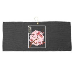 Aesthetic Japanese Style Cherry Blossom Tree Sakura Japan Large Microfiber Waffle Golf Towel