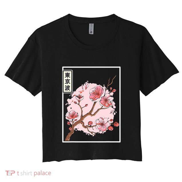 Aesthetic Japanese Style Cherry Blossom Tree Sakura Japan Crop Top