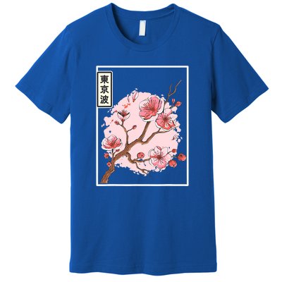 Aesthetic Japanese Style Cherry Blossom Tree Sakura Japan Premium T-Shirt