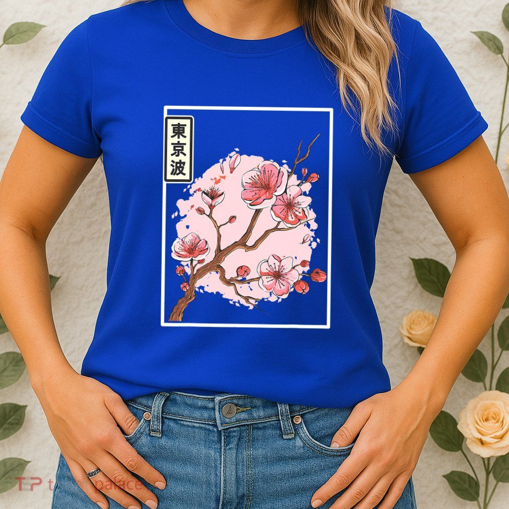 Aesthetic Japanese Style Cherry Blossom Tree Sakura Japan Womens T-Shirt