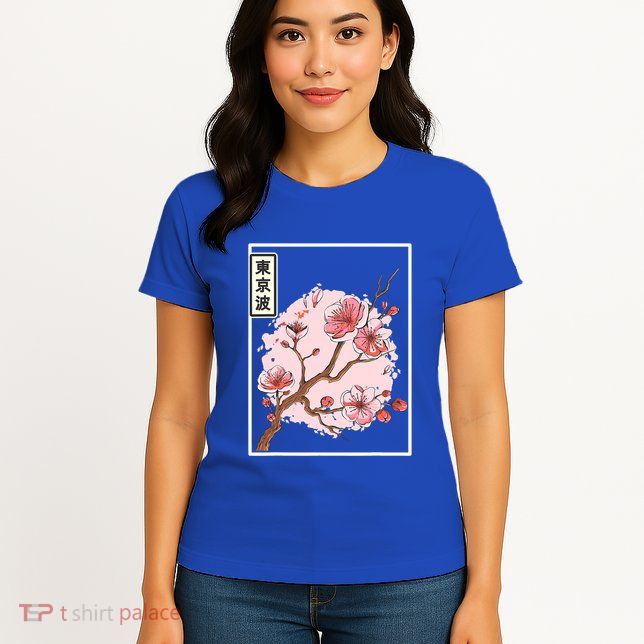 Aesthetic Japanese Style Cherry Blossom Tree Sakura Japan Womens T-Shirt