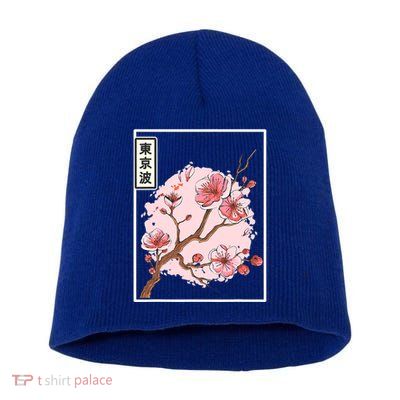 Aesthetic Japanese Style Cherry Blossom Tree Sakura Japan Short Acrylic Beanie