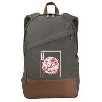 Aesthetic Japanese Style Cherry Blossom Tree Sakura Japan Cotton Canvas Backpack