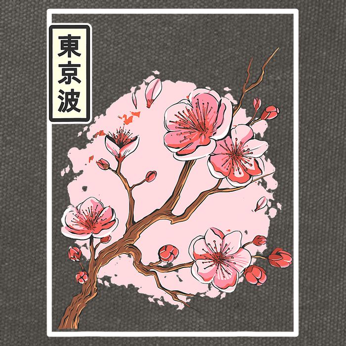 Aesthetic Japanese Style Cherry Blossom Tree Sakura Japan Cotton Canvas Backpack