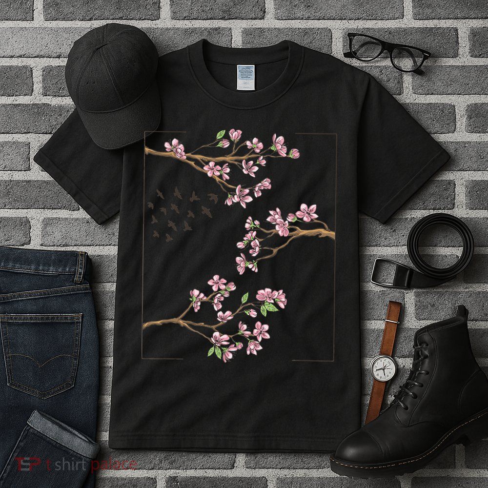 Aesthetic Japanese Style Cherry Blossom Tree Sakura Japan Tall T-Shirt