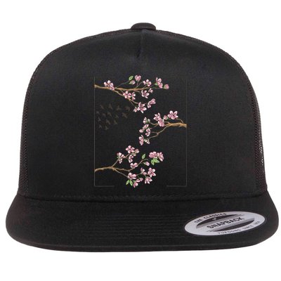 Aesthetic Japanese Style Cherry Blossom Tree Sakura Japan Flatbill Hat