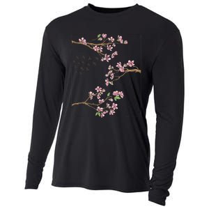 Aesthetic Japanese Style Cherry Blossom Tree Sakura Japan Cooling Performance Long Sleeve Crew