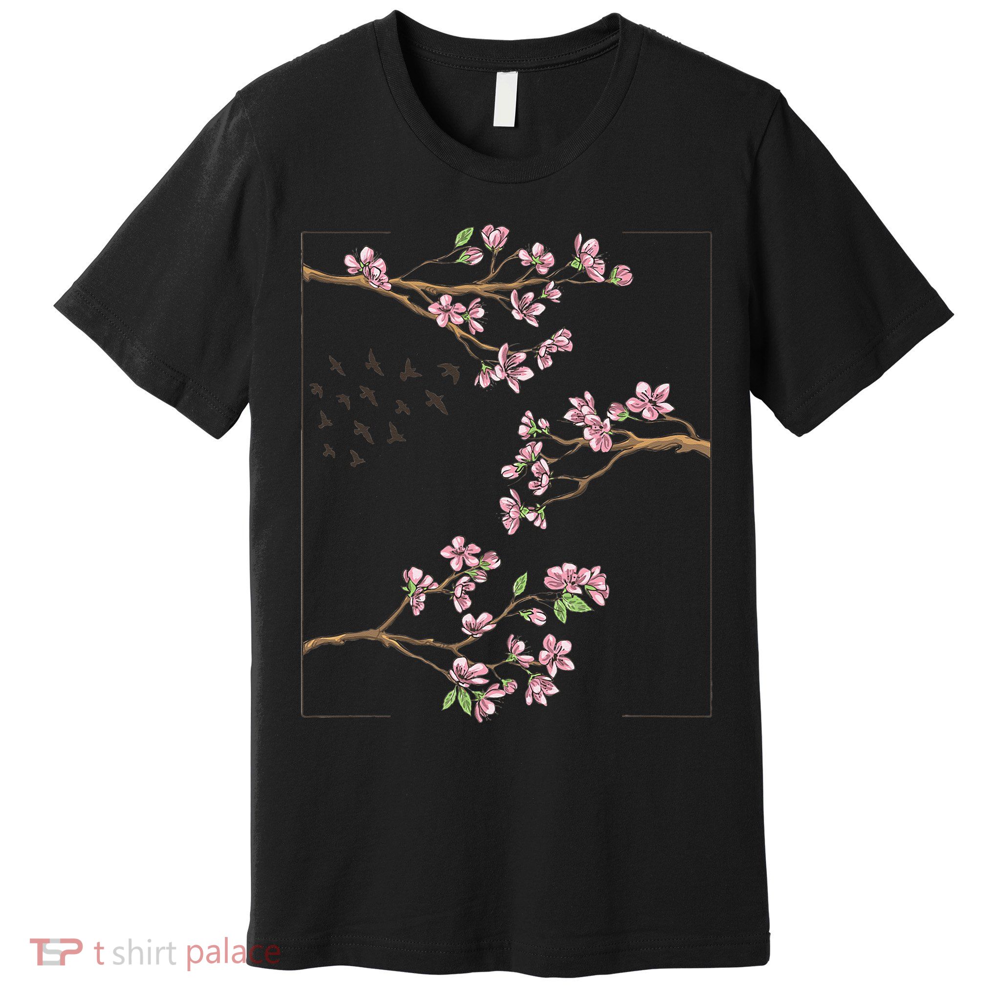 Aesthetic Japanese Style Cherry Blossom Tree Sakura Japan Premium T-Shirt