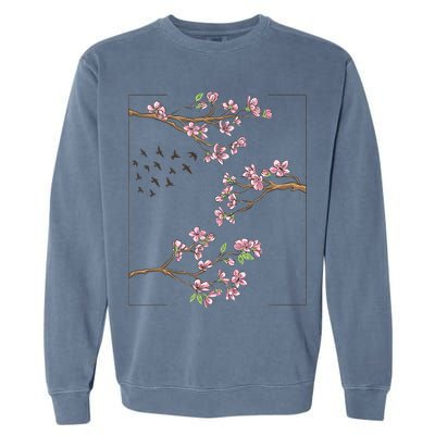 Aesthetic Japanese Style Cherry Blossom Tree Sakura Japan Garment-Dyed Sweatshirt
