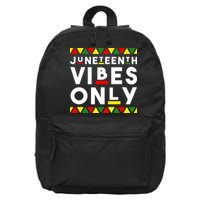 Awesome Juneteenth Shirt Juneteenth Vibes Only Independence 16 in Basic Backpack