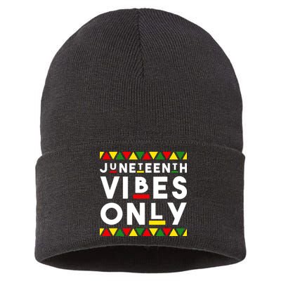 Awesome Juneteenth Shirt Juneteenth Vibes Only Independence Sustainable Knit Beanie