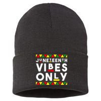 Awesome Juneteenth Shirt Juneteenth Vibes Only Independence Sustainable Knit Beanie