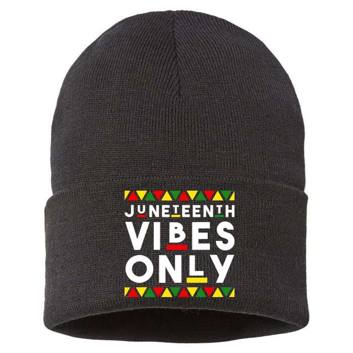 Awesome Juneteenth Shirt Juneteenth Vibes Only Independence Sustainable Knit Beanie