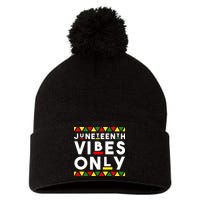 Awesome Juneteenth Shirt Juneteenth Vibes Only Independence Pom Pom 12in Knit Beanie