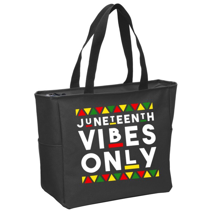 Awesome Juneteenth Shirt Juneteenth Vibes Only Independence Zip Tote Bag