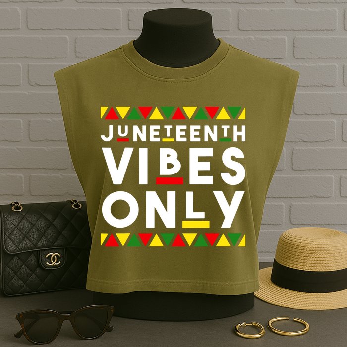 Awesome Juneteenth Shirt Juneteenth Vibes Only Independence Garment-Dyed Women's Muscle Tee