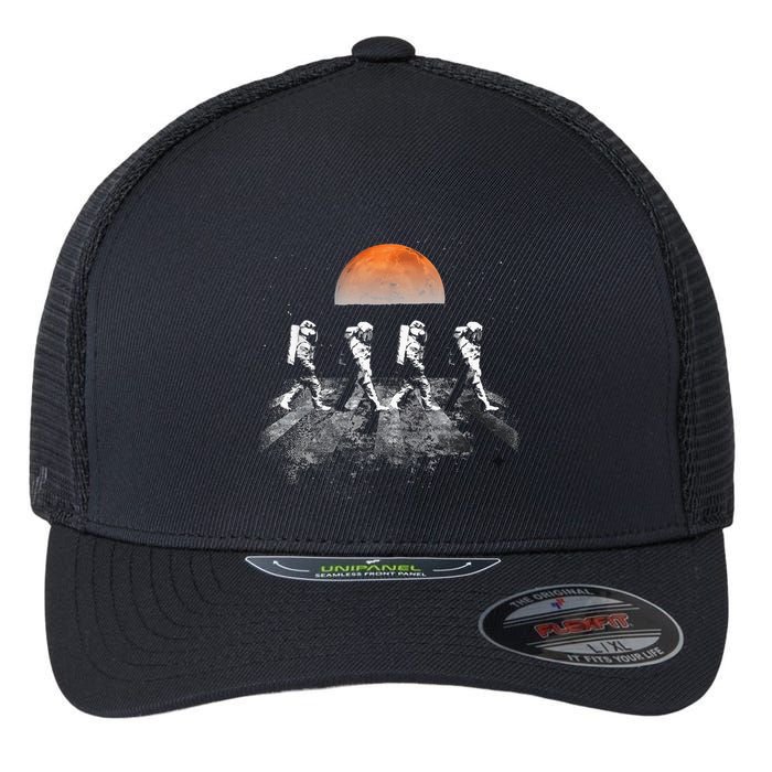 Astronauts Journey To Mars Astronauts In Walking In Space Flexfit Unipanel Trucker Cap