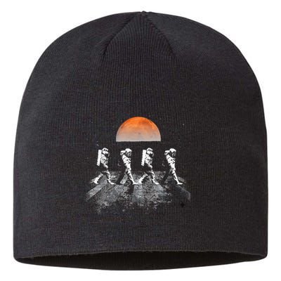 Astronauts Journey To Mars Astronauts In Walking In Space Sustainable Beanie