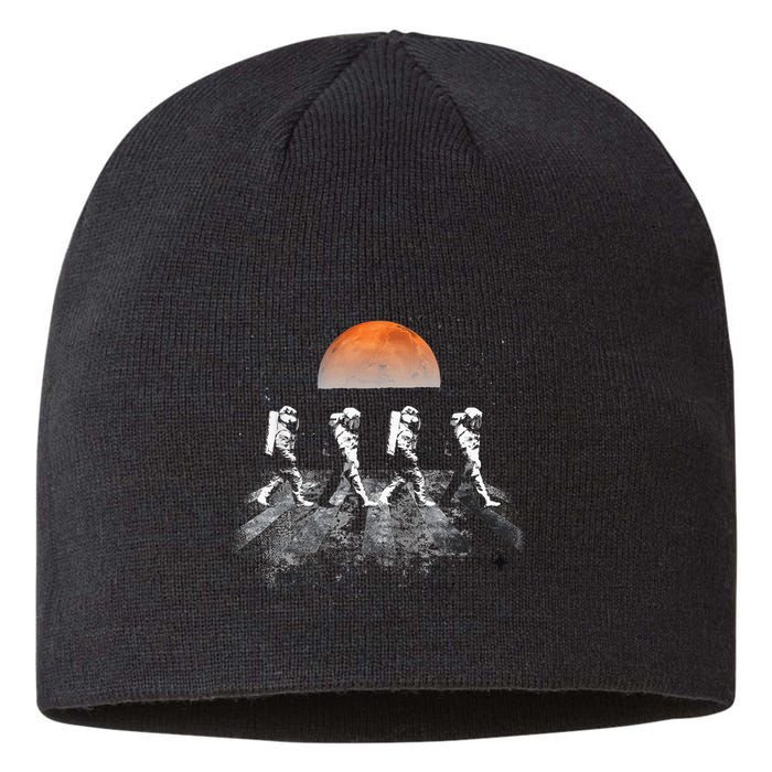 Astronauts Journey To Mars Astronauts In Walking In Space Sustainable Beanie