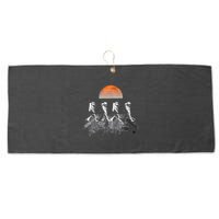 Astronauts Journey To Mars Astronauts In Walking In Space Large Microfiber Waffle Golf Towel